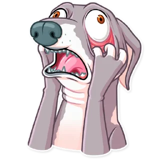 😱-Kermit The Dog, Telegram Sticker