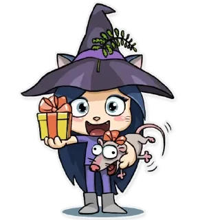 🎁-Kitty the Witch, Telegram Sticker