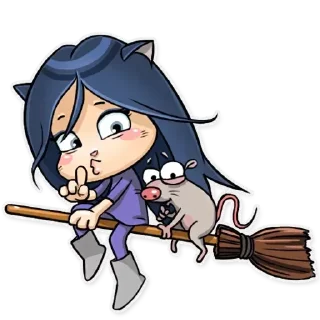 🤫-Kitty the Witch, Telegram Sticker