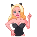 ☝️-Lady Cat, Telegram Sticker