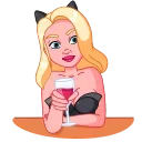 🍷-Lady Cat, Telegram Sticker