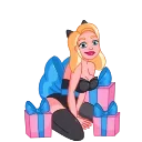 🎁-Lady Cat, Telegram Sticker