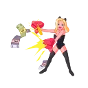 🤑-Lady Cat, Telegram Sticker