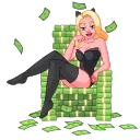 🤑-Lady Cat, Telegram Sticker