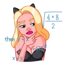 🤔-Lady Cat, Telegram Sticker