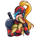 😭-Lady Deadpool, Telegram Sticker