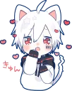 😍-Mafumafu Sticker (cat) :: @line_stickers, Telegram Sticker