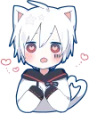 😍-Mafumafu Sticker (cat) :: @line_stickers, Telegram Sticker