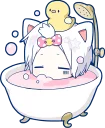🛁-Mafumafu Sticker (cat) :: @line_stickers, Telegram Sticker