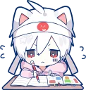 🤓-Mafumafu Sticker (cat) :: @line_stickers, Telegram Sticker