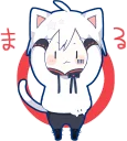 ⭕-Mafumafu Sticker (cat) :: @line_stickers, Telegram Sticker