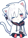 👋-Mafumafu Sticker (cat) :: @line_stickers, Telegram Sticker