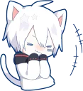 😂-Mafumafu Sticker (cat) :: @line_stickers, Telegram Sticker