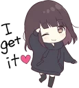 👍-Menhera-chan. SD ENG :: @line_stickers, Telegram Sticker