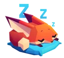 😴-Little Cute Fox, Telegram Sticker