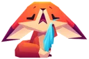😢-Little Cute Fox, Telegram Sticker