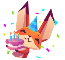 🎂-Little Cute Fox, Telegram Sticker