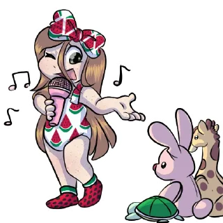 🎤-Little Raina, Telegram Sticker
