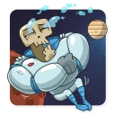 😭-Lone Dead Spaceman, Telegram Sticker