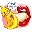 😜-Lovely Banana, Telegram Sticker
