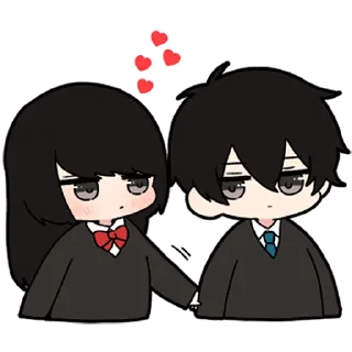 🖤-Low Tension Couple [@TodorokiShouto], Telegram Sticker