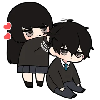 🖤-Low Tension Couple [@TodorokiShouto], Telegram Sticker