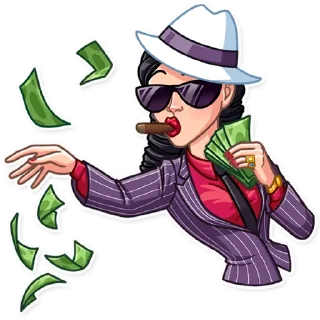 🤑-Mafia Girl, Telegram Sticker