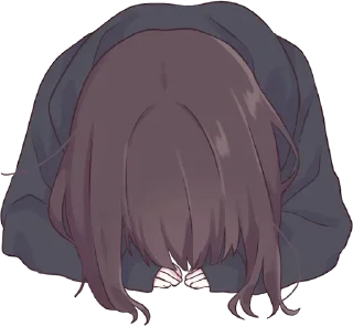 😔-Menhera chan, Telegram Sticker