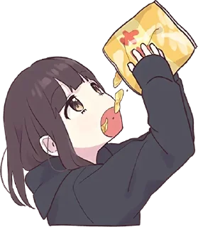 🍟-Menhera chan, Telegram Sticker