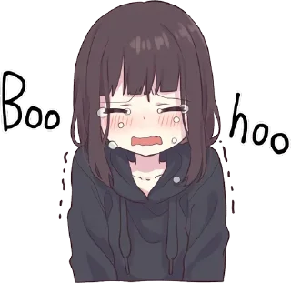 😭-Menhera chan, Telegram Sticker