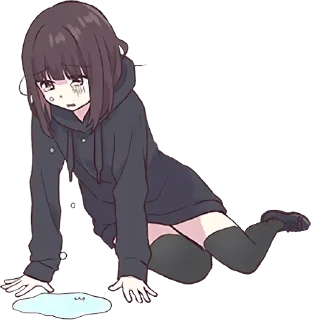 😭-Menhera chan, Telegram Sticker