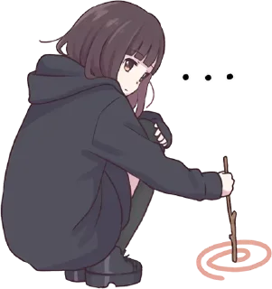 😥-Menhera chan, Telegram Sticker