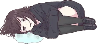 😭-Menhera chan, Telegram Sticker