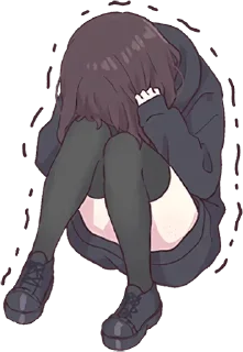 😢-Menhera chan, Telegram Sticker