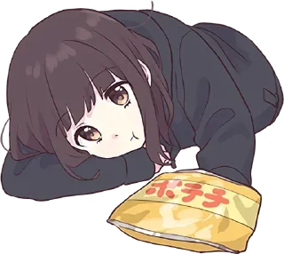 🍟-Menhera chan, Telegram Sticker