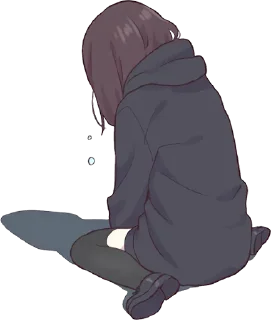😢-Menhera chan, Telegram Sticker