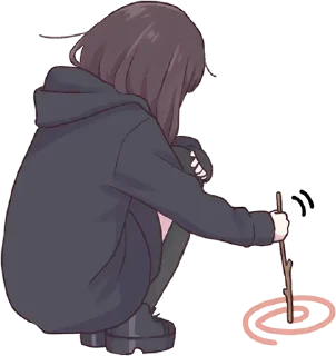 😔-Menhera chan, Telegram Sticker