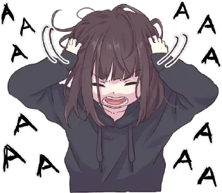 😩-Menhera chan, Telegram Sticker