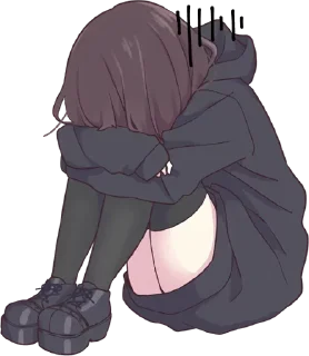 😞-Menhera chan, Telegram Sticker