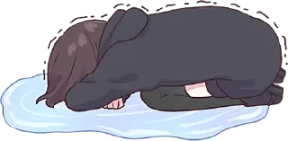 😭-Menhera chan, Telegram Sticker