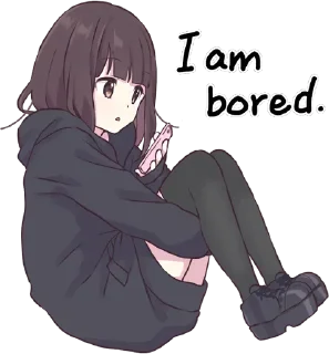 😔-Menhera chan, Telegram Sticker