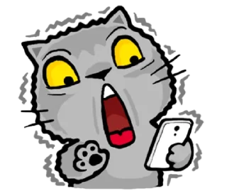 😱-meow zhua zhua @noustiker, Telegram Sticker