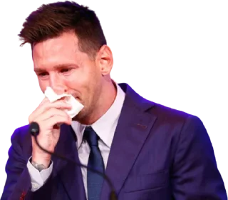 😭-Lionel Messi, Telegram Sticker