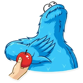 🍎-Cookie Monster, Telegram Sticker