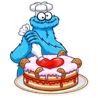 🎂-Cookie Monster, Telegram Sticker