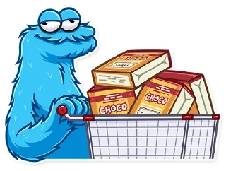 🛒-Cookie Monster, Telegram Sticker