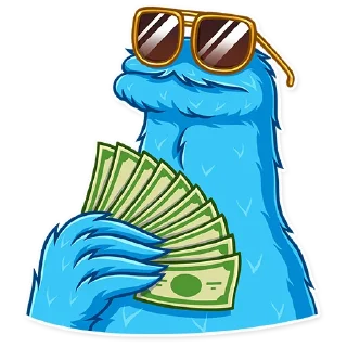 🤑-Cookie Monster, Telegram Sticker