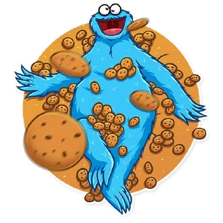 🥴-Cookie Monster, Telegram Sticker