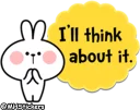 🤔-Spoiled Rabbit Useful Talk, Telegram Sticker