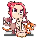 🤔-Mia Catlady, Telegram Sticker
